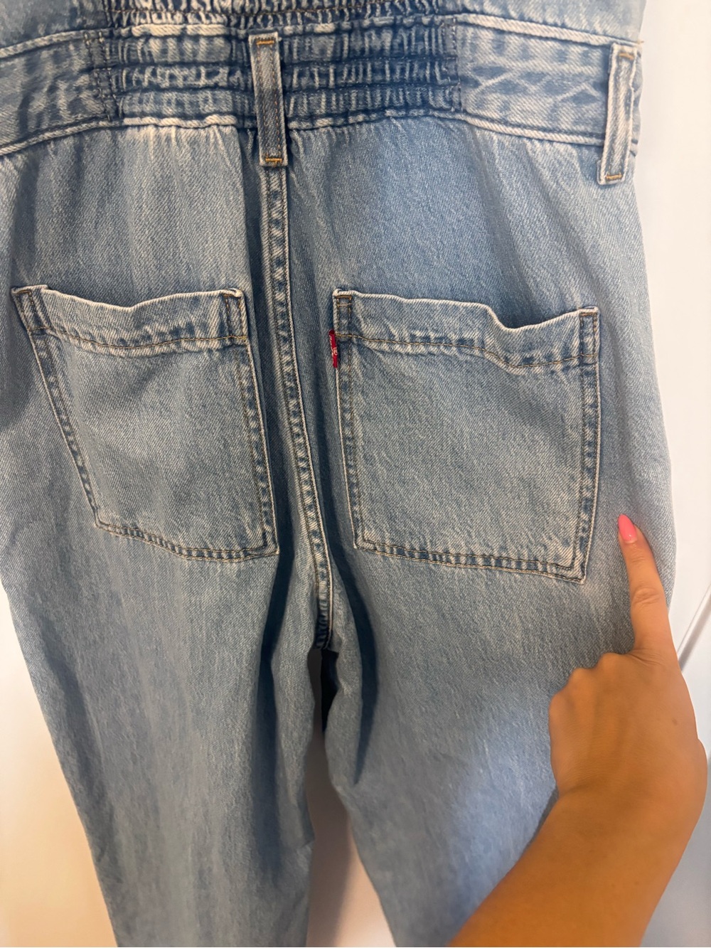 Levi’s Light Blue Denim Wide-Leg Jumpsuit - Picture 7 of 7